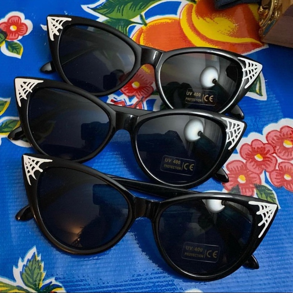 Hand painted Pinstriped Cat Eye Sunglasses